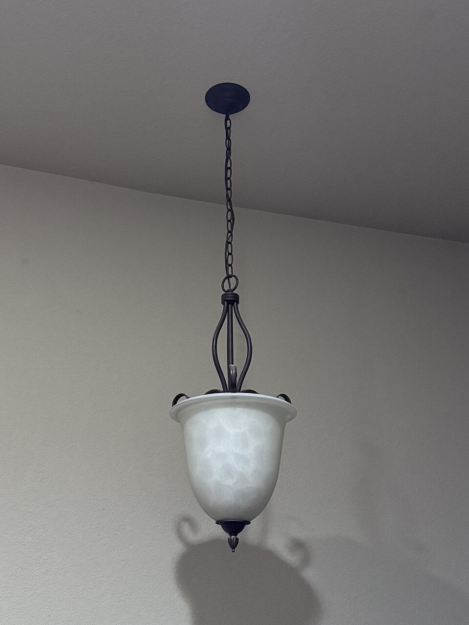 A glass pendant light