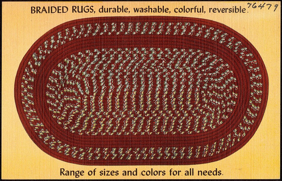 An old advertisement for oval braided rugs