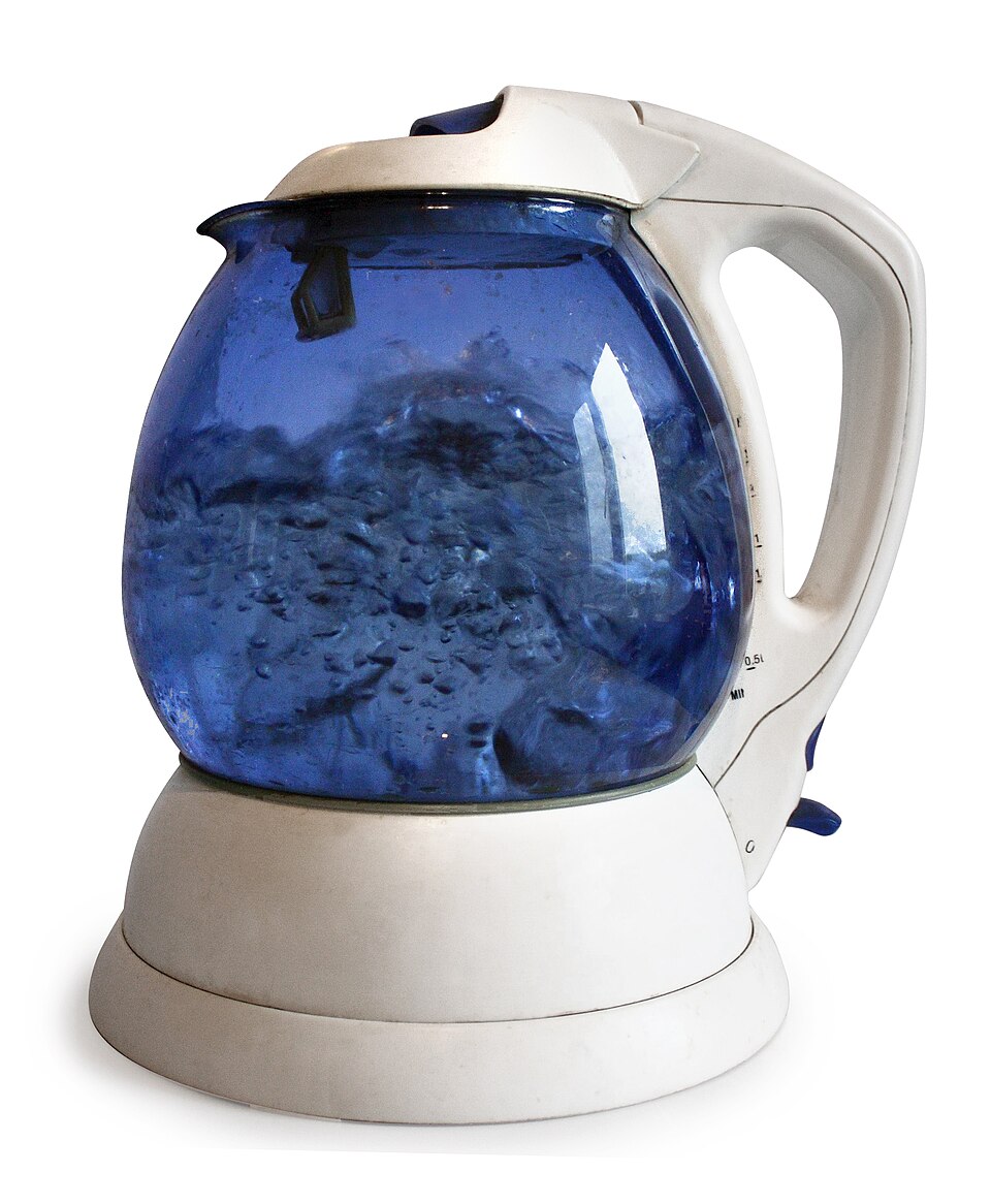 A glass electric kettle