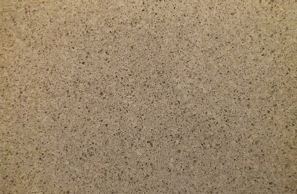 Close-up of a speckled beige laminate worktop