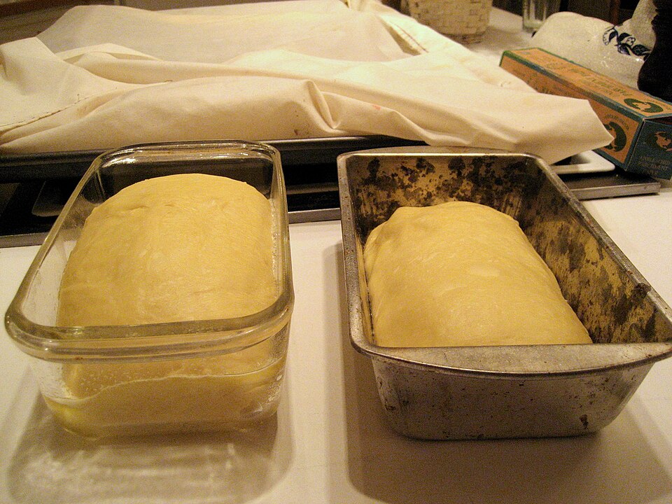 Loaf tins filled and ready for the oven
