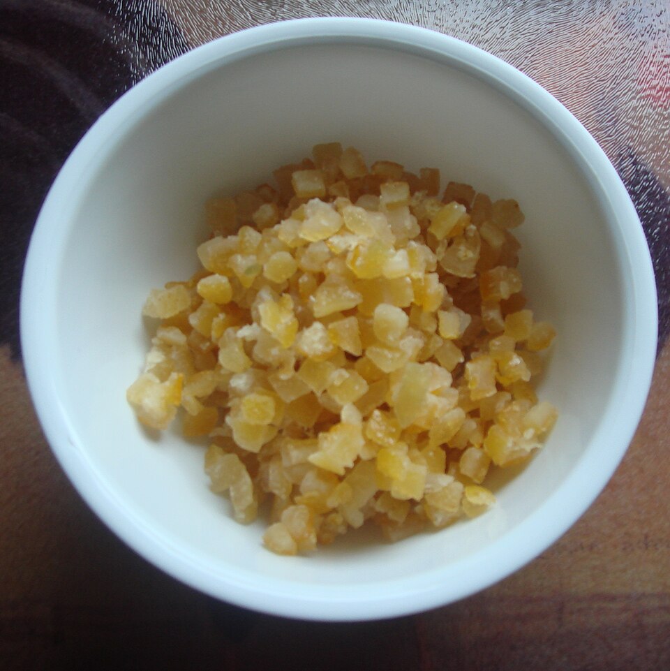 A bowl of candied mixed peel