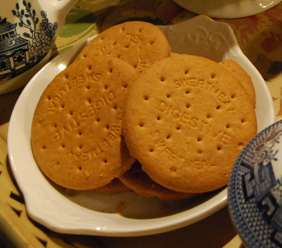 A bowl of digestive biscuits