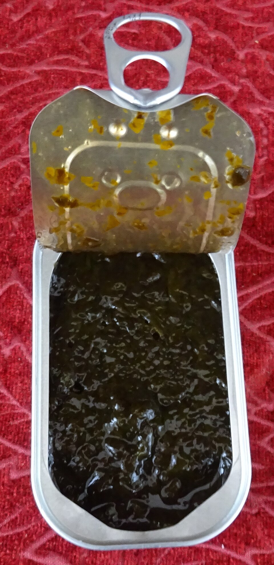 An opened tin of ready-prepared laverbread
