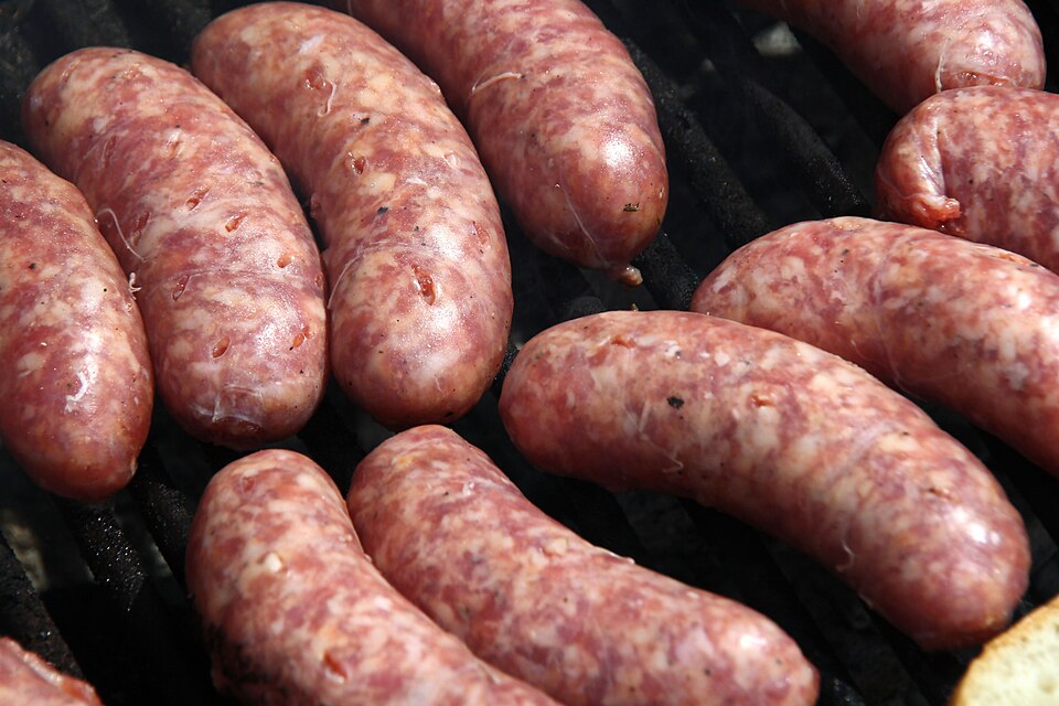 Raw pork sausages