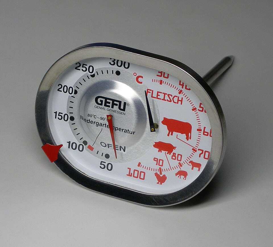 A dial meat thermometer