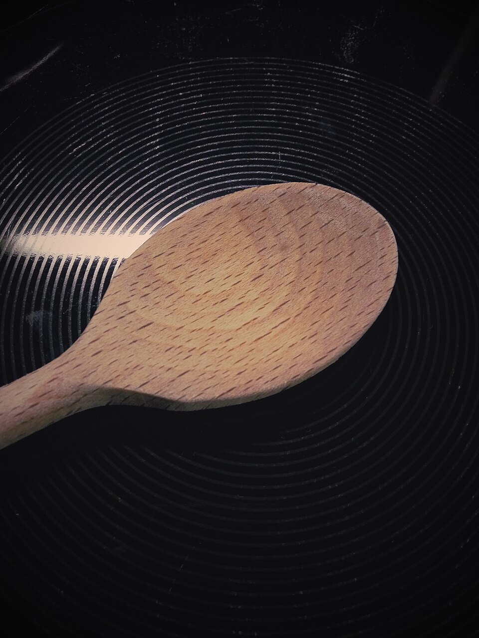 A wooden cooking spoon