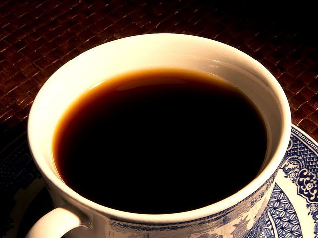 Close-up of black coffee in a cup
