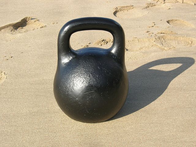 Kettlebell on sand