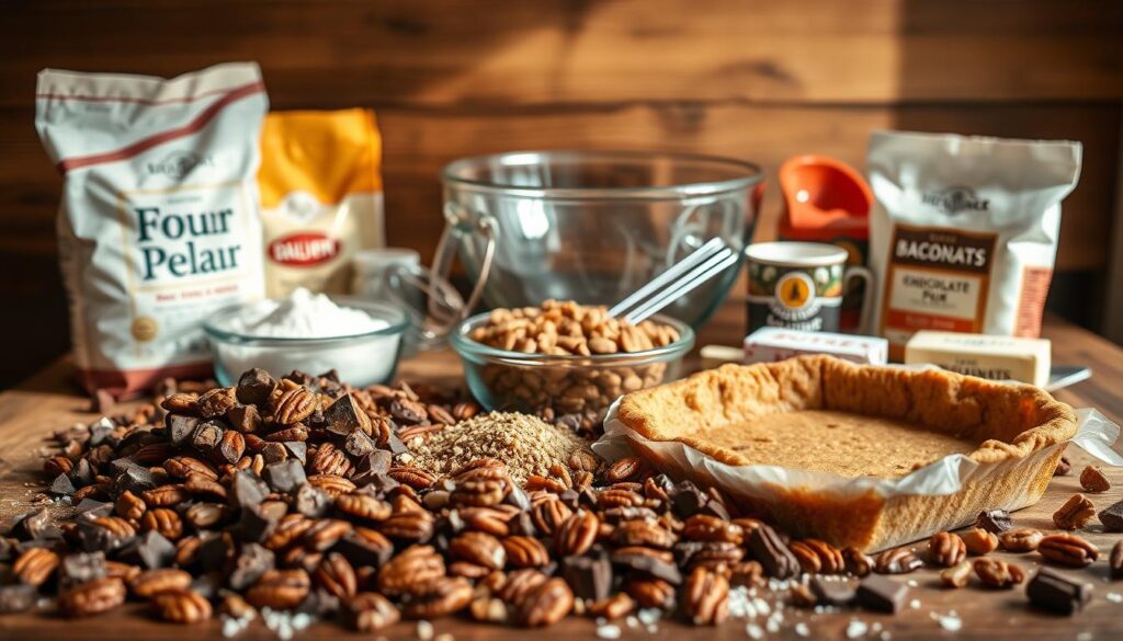 Chocolate Pecan Pie Bars ingredients