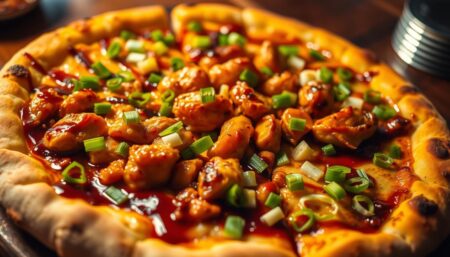 Korean BBQ Chicken Pizza with Scallions
