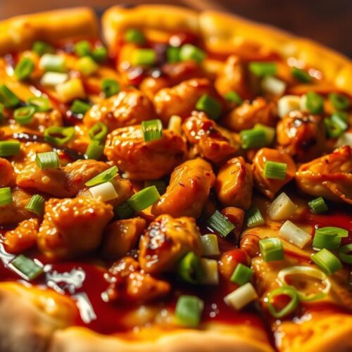 Korean BBQ Chicken Pizza with Scallions