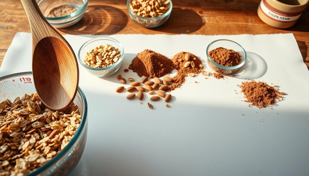 chocolate almond butter granola steps