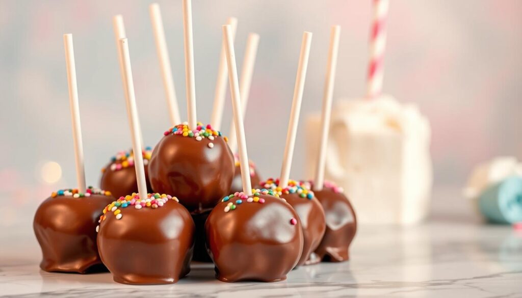 chocolate covered marshmallow pops party favors