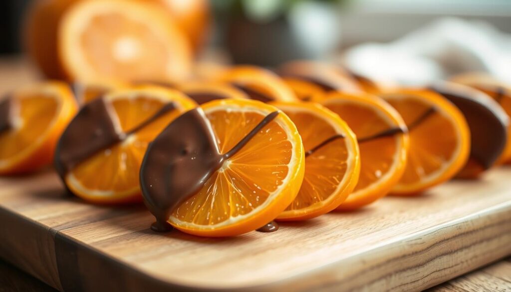 chocolate-dipped orange slices dessert