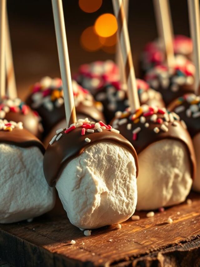 Chocolate Covered Marshmallow Pops