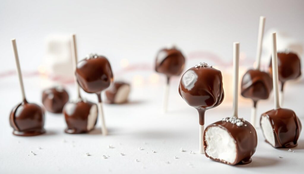 festive treats chocolate marshmallow pops