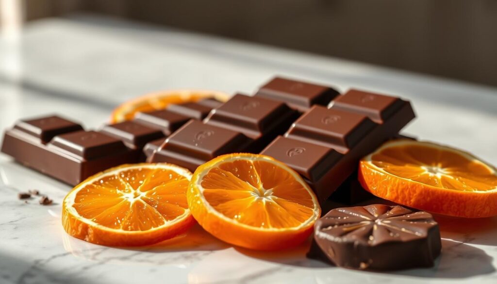 gourmet chocolate for orange slices