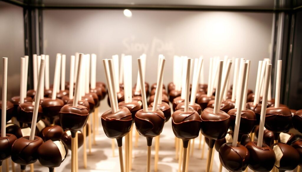 gourmet dessert chocolate marshmallow pops storage