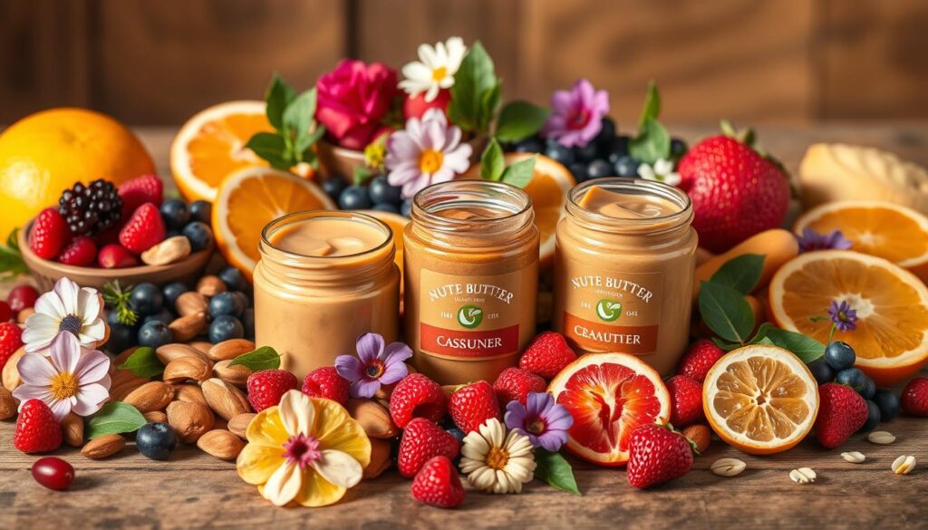 gourmet nut butter and fruits