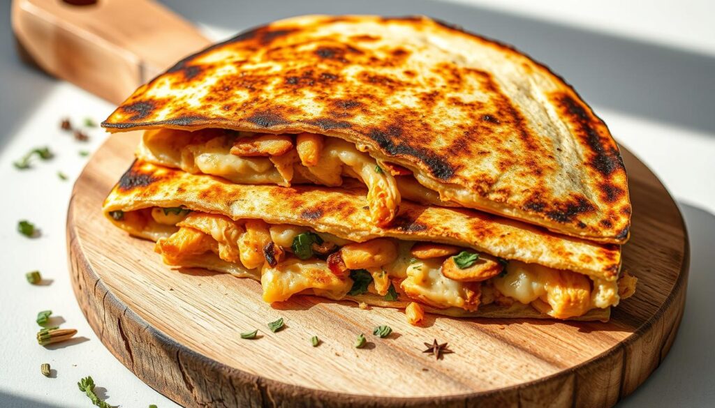shawarma spiced chicken quesadilla