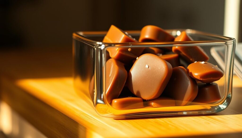 storing salted caramel treats