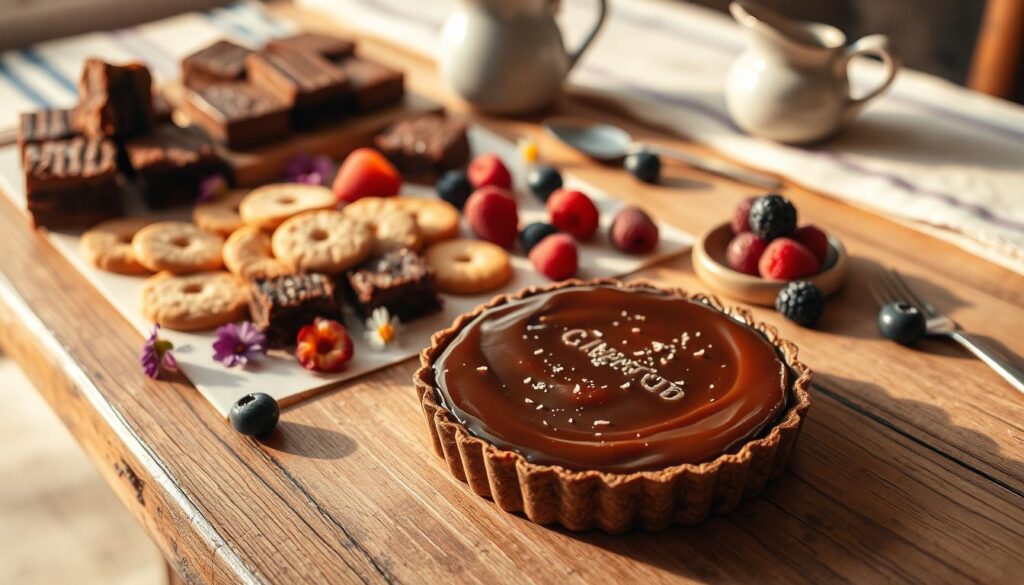 sweet and salty dessert presentation