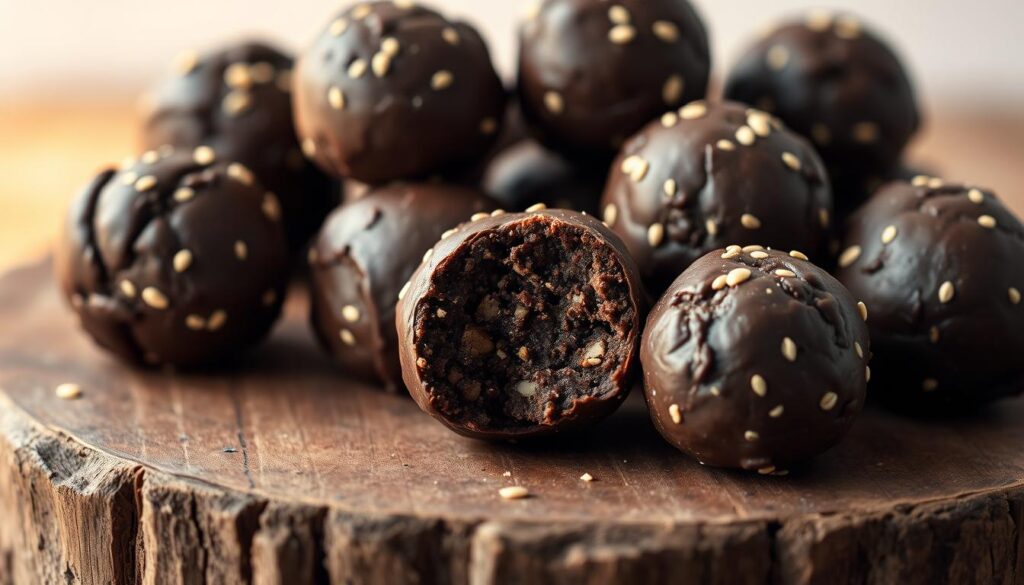 vegan chocolate tahini energy balls